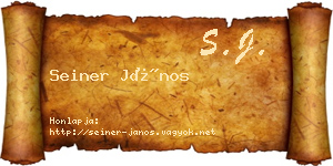 Seiner János névjegykártya